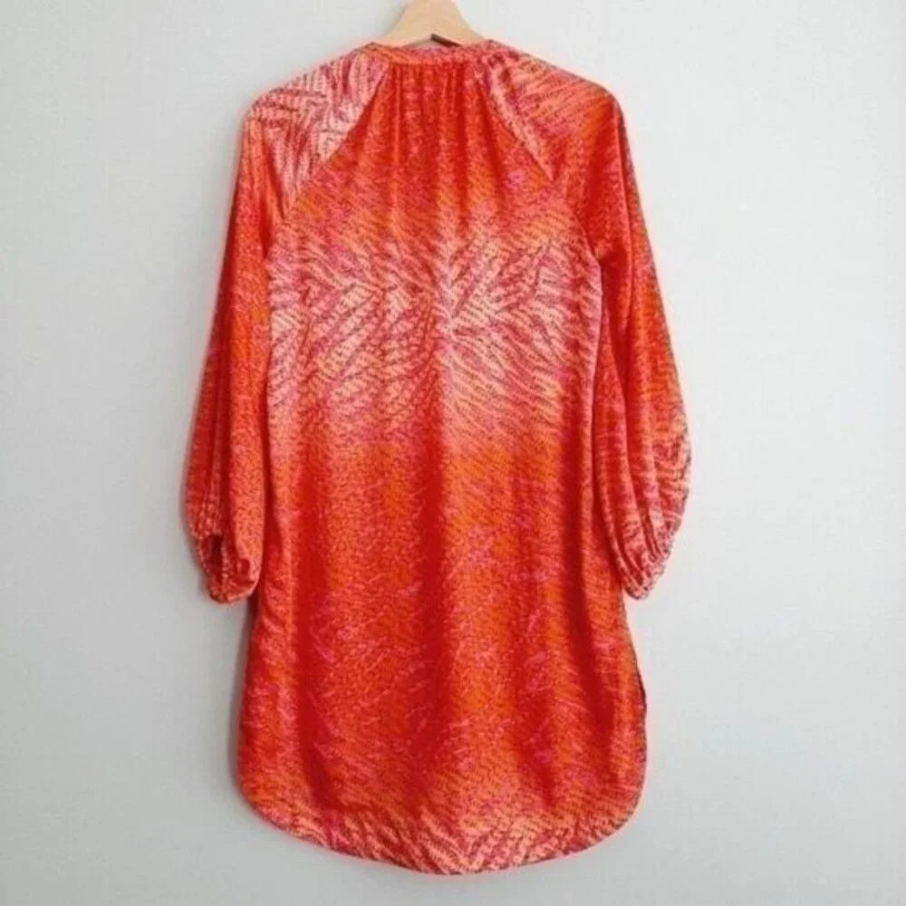 H&M Conscious Hot Pink Tassel Tunic Top Sz 4 - Picture 9 of 14